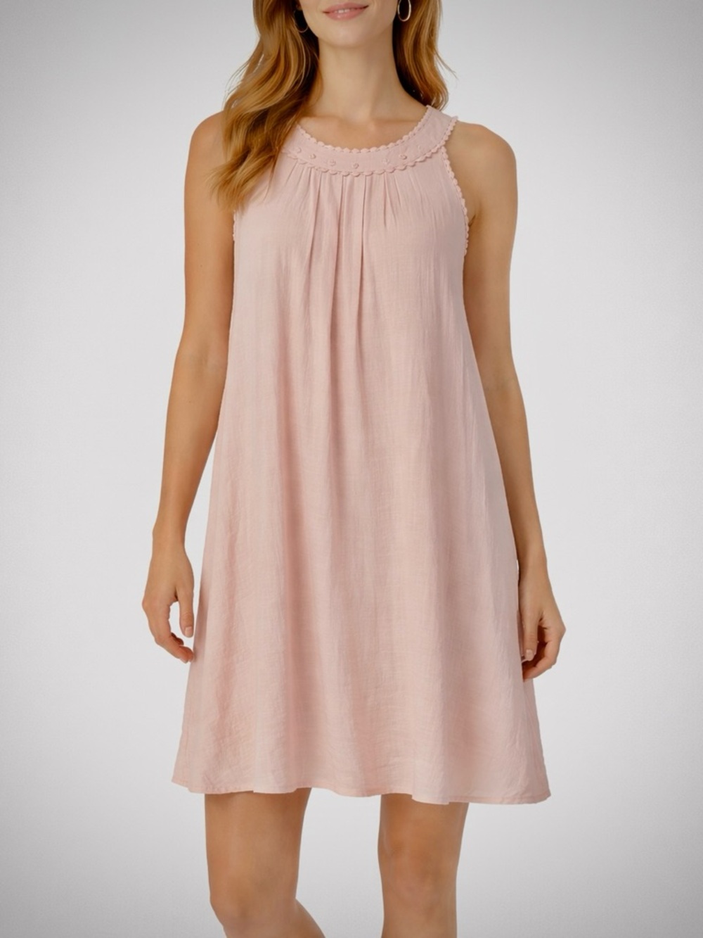 Anthropologie Naif Ballet Pink Sleeveless Midi Shift Dress Size S
